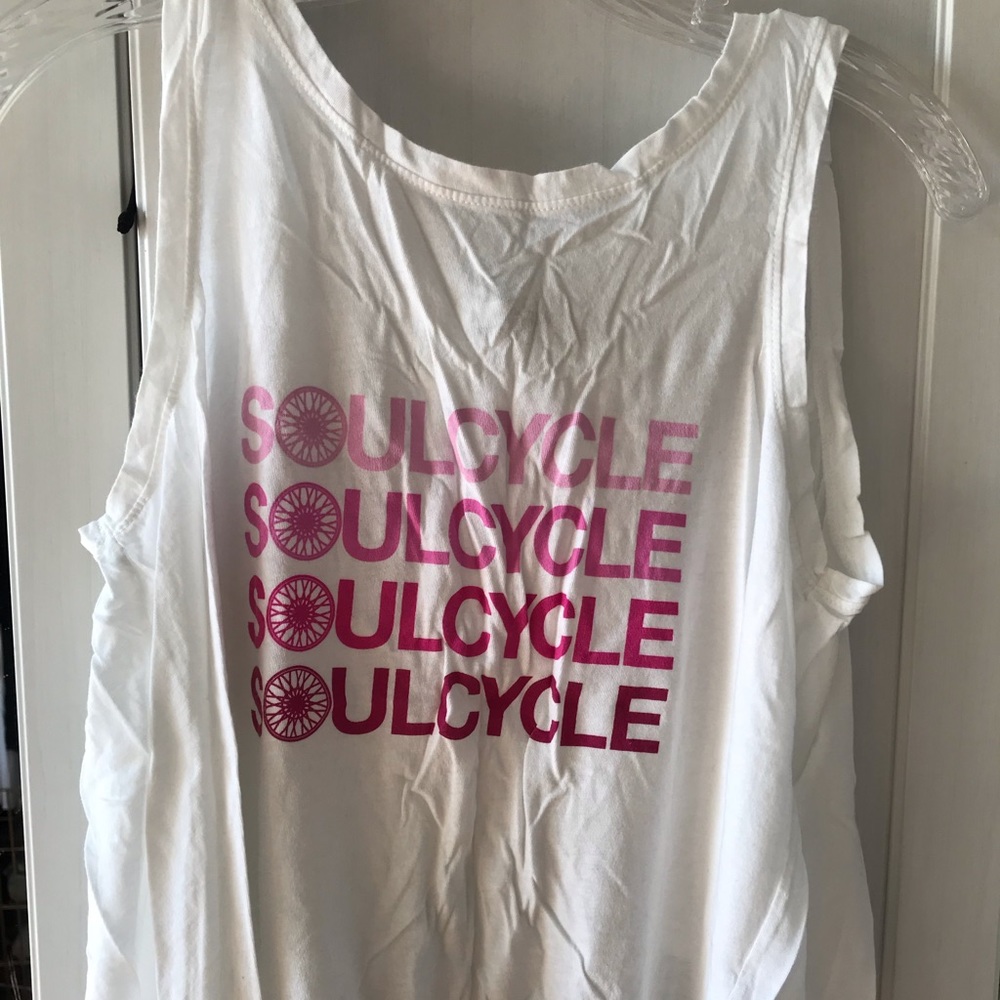Pink SoulCycle tank top open back